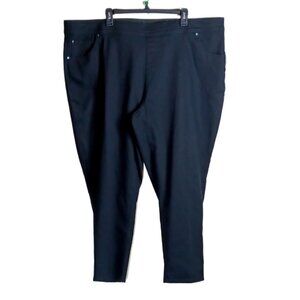 Kim Rogers Pull-On Jeans Womens 24WS Black High Rise Tummy Control Super Stretch